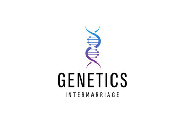 DNA logo design template icon for science technology