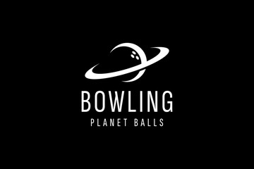 Obraz premium Vintage bowling logo design. Bowling club tournament logo design.