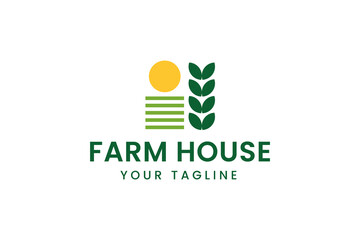 Simple farm vector logo design