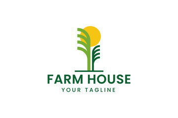 Simple farm vector logo design