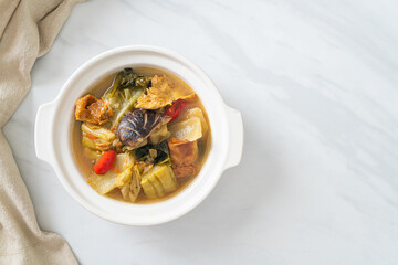boiled pickled cabbage and bitter gourd soup
