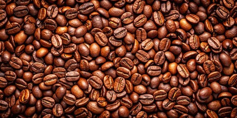Fototapeta premium Coffee beans background with rich brown tones and textures, coffee, beans, background, texture, roasted, aromatic, caffeine