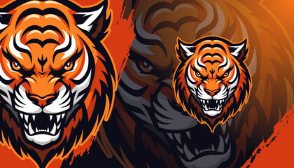 Obraz premium Tiger head mascot logo for esports team