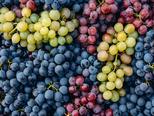 Fresh Grapes Green Red Purple Background