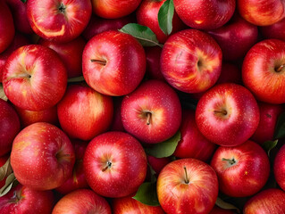 Fresh red apples background