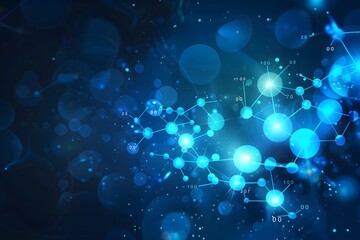 an abstract blue surface with a multitude of dots and interconnected lines