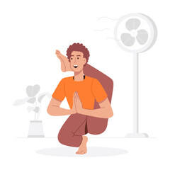 A flat style illustration of balance asana 

