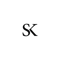 Alphabet letter icon logo SK. Letters SK Line Monogram Logo, suitable for business with SK or KS initials