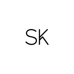 Alphabet letter icon logo SK. Letters SK Line Monogram Logo, suitable for business with SK or KS initials