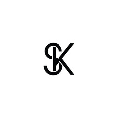 Alphabet letter icon logo SK. Letters SK Line Monogram Logo, suitable for business with SK or KS initials