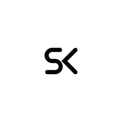 Alphabet letter icon logo SK. Letters SK Line Monogram Logo, suitable for business with SK or KS initials