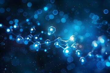 a blue backdrop showcasing a detailed arrangement of lines and dots