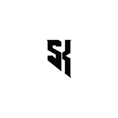 Alphabet letter icon logo SK. Letters SK Line Monogram Logo, suitable for business with SK or KS initials