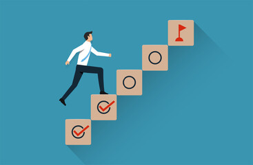 Work in progress concept. Tasks tracking and goal achievement. Task completion. Managing project timeline