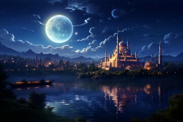 Moonlight Illuminates a Mystical Palace