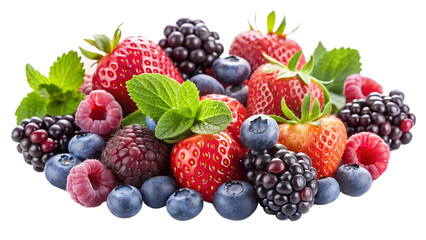 Berries on a white or transparent background. 
