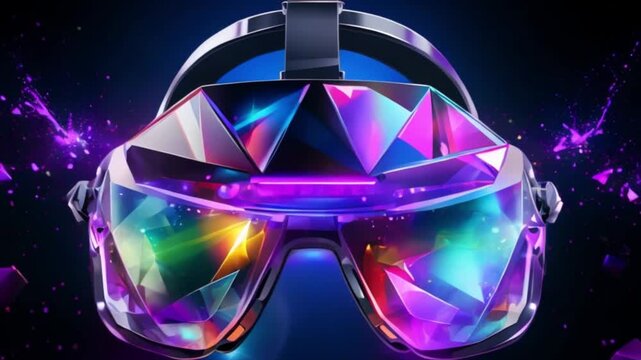 Low poly virtual reality helmet. Future innovation technology fantasy. Polygonal triangle connected dots geometric point line vr headset glass device concept white vector illustration ar 