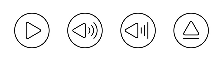 Play Icon set illustration, Play button sign and symbol.