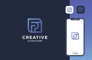 f and p logo design business brand inspiration