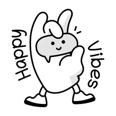 Obraz premium A hand drawn mascot depicting happy message