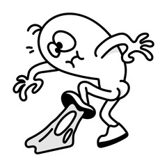 Cute doodle mascot of dancing cd 

