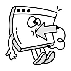 Cute doodle mascot of dancing cd 

