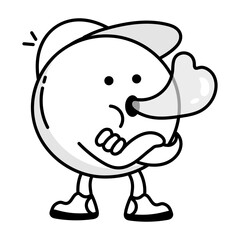 A hand drawn icon of chewing gum 

