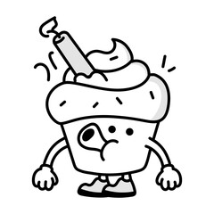 A hand drawn mascot depicting cowboy lasso 

