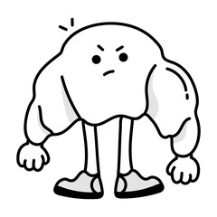 A hand drawn mascot depicting cowboy lasso 

