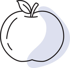 Apple Icon Simple Line Vector Illustration