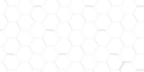 Fototapeta premium Abstract 3d background. Abstract white background with hexagons. Abstract hexagon polygonal pattern background vector. seamless bright white abstract honeycomb background.