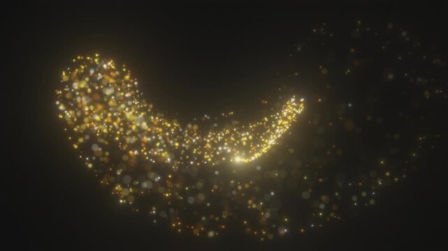 sparkling glitter star dust trail particle magic tail loop Animation video transparent background with alpha channel 4K