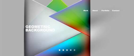 Flowing bright neon gradients geometric abstract background with triangles and lines. Fluid color pattern of color liquid gradient background for wallpaper, banner, background, card, landing page