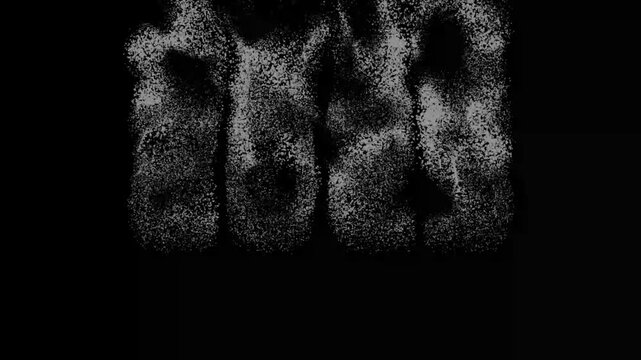 Black dissolve text 2025 Happy New Year! holiday. Countdown to the new year 2025 festival. 3D Illustration