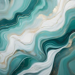 Fototapeta premium Minimalistic teal green Marble Pattern Background