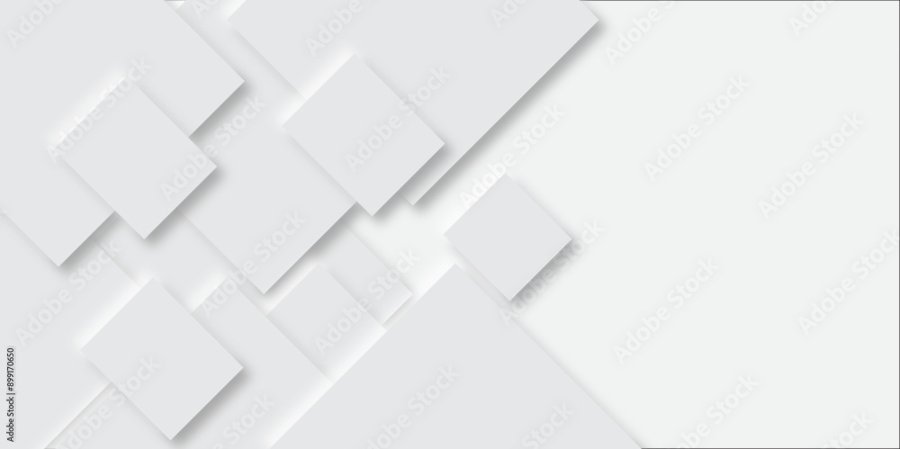 Poster abstract grey square shape with futuristic concept embossed papercut background with neomorphism abs