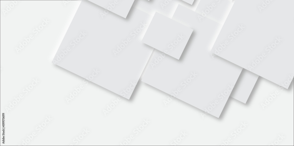 Poster abstract grey square shape with futuristic concept embossed papercut background with neomorphism abs