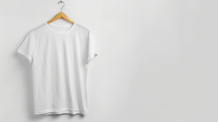A white shirt hanging on a hanger