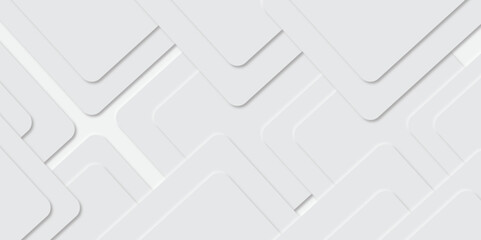 Abstract grey square shape with futuristic concept Embossed papercut background with neomorphism Abstract blurred background with Geometric light & white Space design concept.