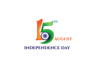 India independence day 15th of august. Orange white and green background design