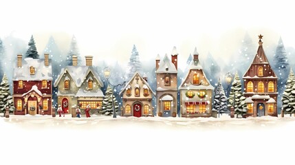 Fototapeta premium Holiday ornaments and pine branches decorate the scene, creating a festive Christmas ambiance.