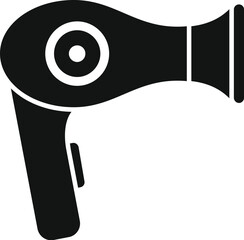 Simple glyph icon of a hair dryer, a tool often used by hairdressers