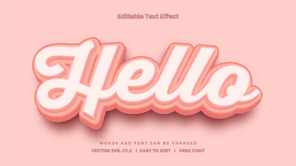 Hello text effect - 3d text effect style.