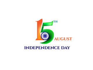 India independence day 15th of august. Orange white and green background design