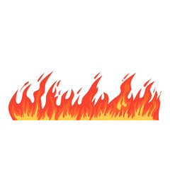 Red fire flat design vector design isolated white background