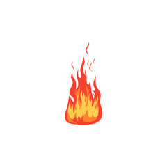 Red fire flat design vector design isolated white background