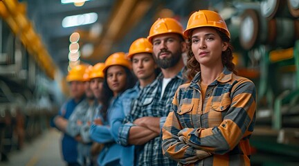 Engineer, industrial engineer standing smiling at work site.