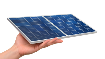 solar panels in hand