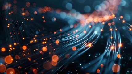 Fototapeta premium A blue and orange line with many small dots