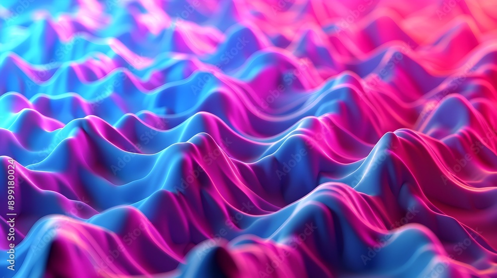Poster captivating 3d abstract wave pattern in vibrant gradient colors